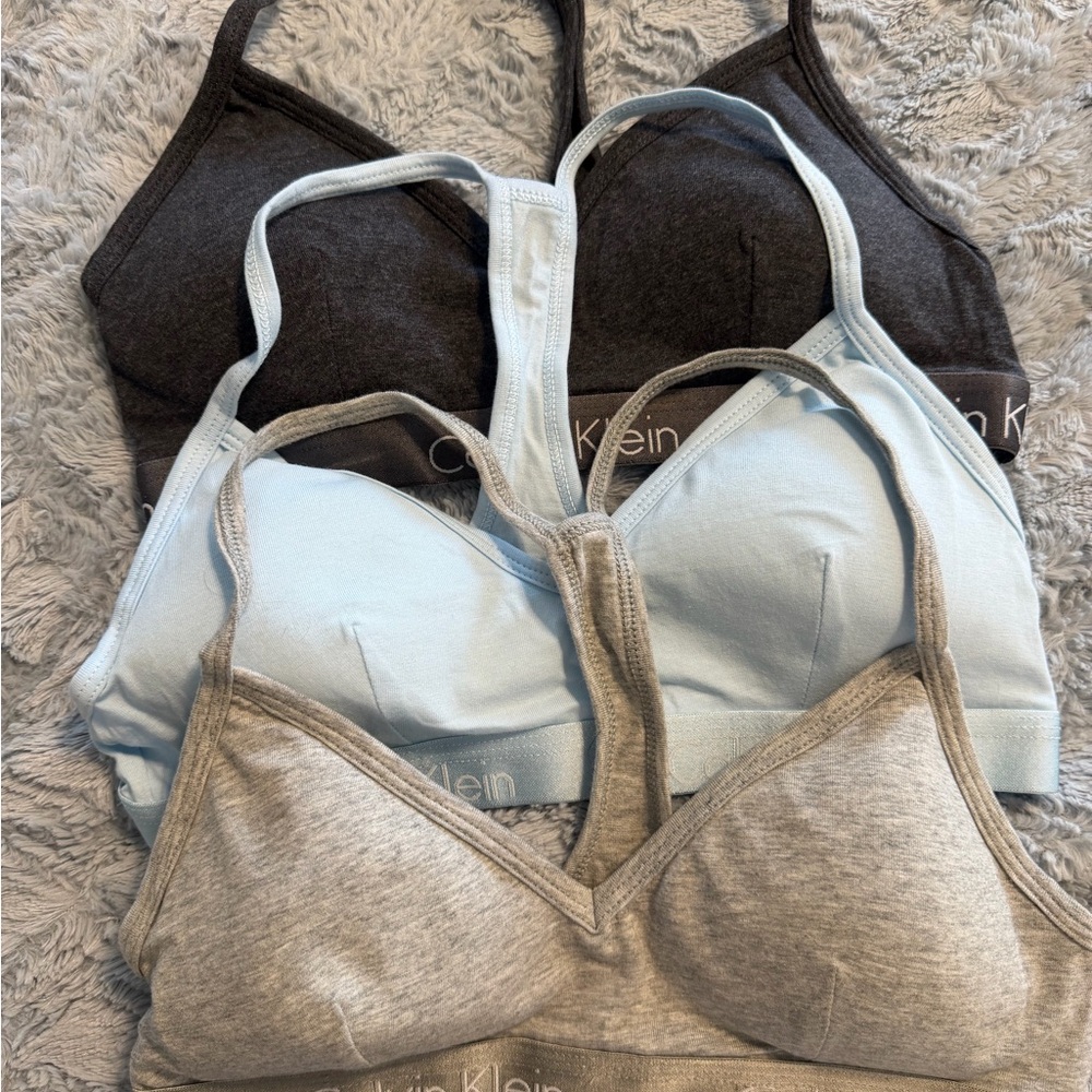 Calvin Klein Women's Bralette Set - charcoal, Light Blue, Gray
